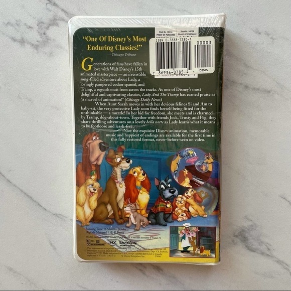Walt Disney Masterpiece Collection Lady & Tramp Vhs Tape Clamshell Vintage Nwt - Picture 5 of 10